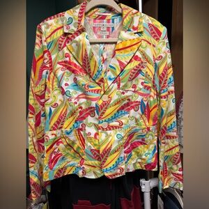 Tommy Hilfiger colorful Blazer light jacket Size 12 stretch NWT